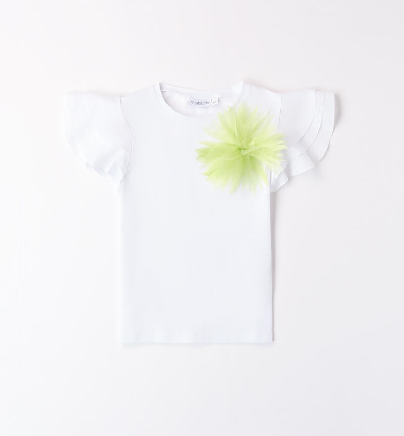 Girls' flower T-shirt VERDE-5237
