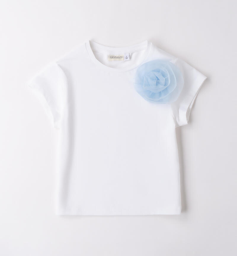 Girl's Sarabanda T-shirt BIANCO-0113