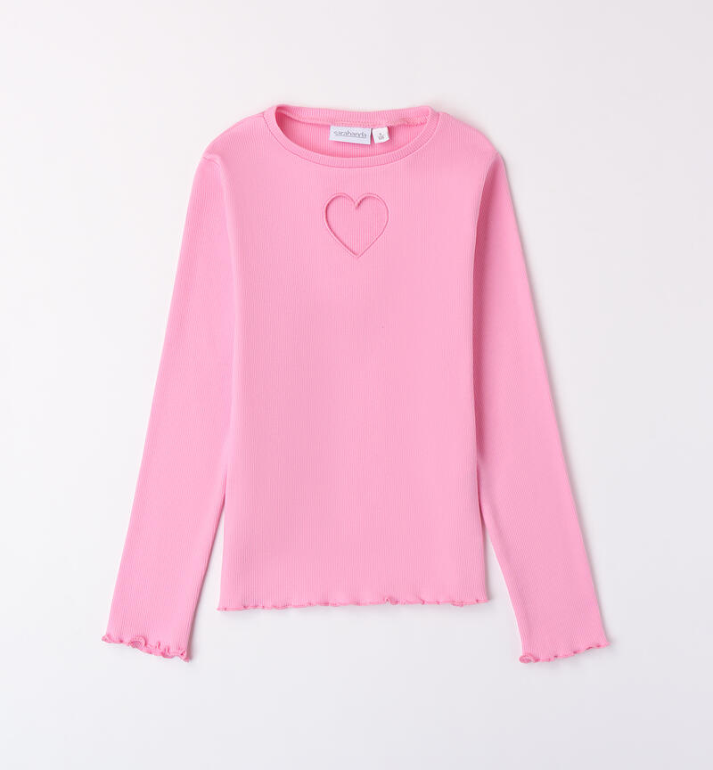 T-shirt with heart for girls ROSA-2414