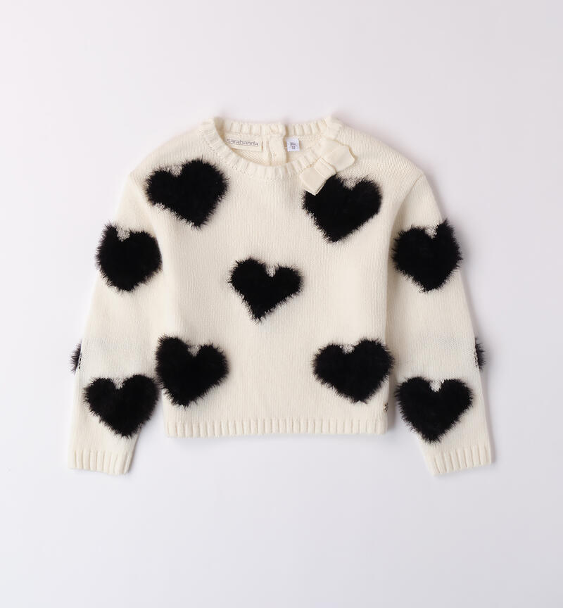 Sweater with hearts for girls PANNA-0112