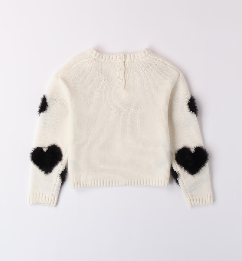 Sweater with hearts for girls PANNA-0112