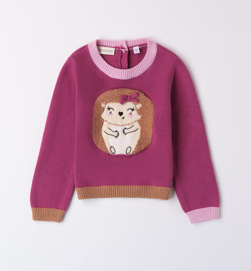 Sweater with hedgehog for girls ORCHIDEA-2834