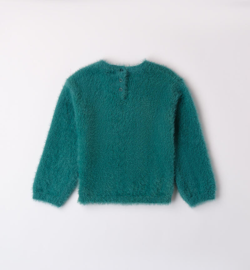 Tricot sweater for girls GREEN-4524