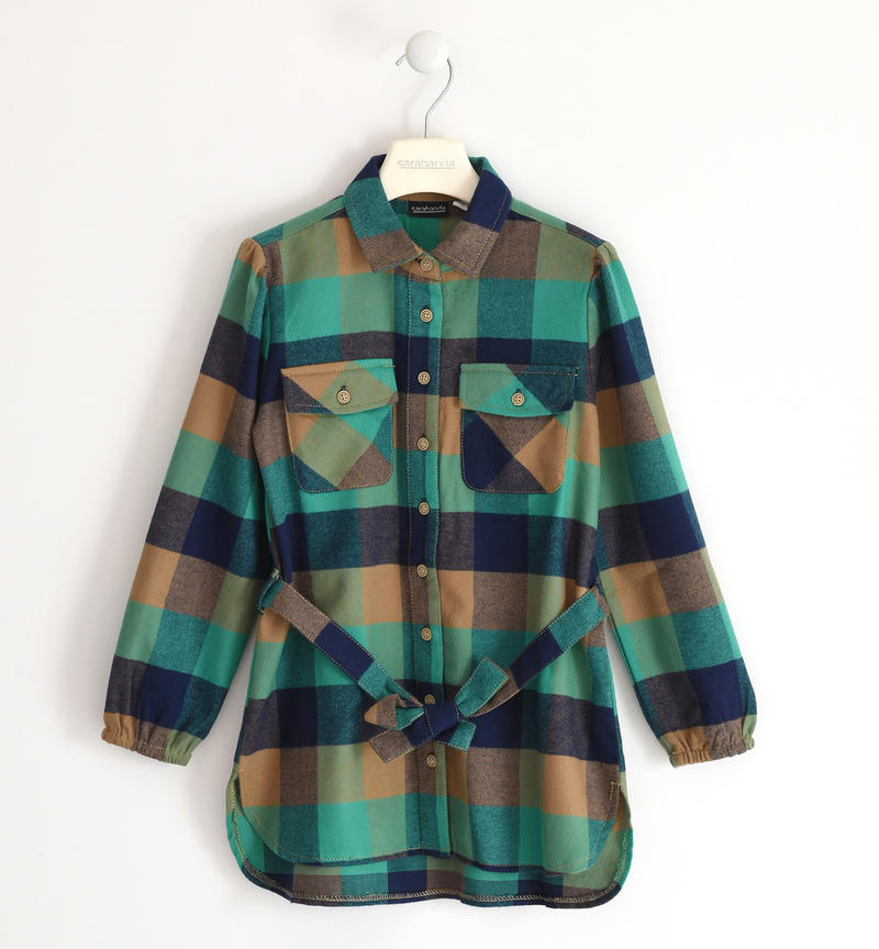 Maxi camicia ragazza da 8 a 16 anni Sarabanda VERDE-4646