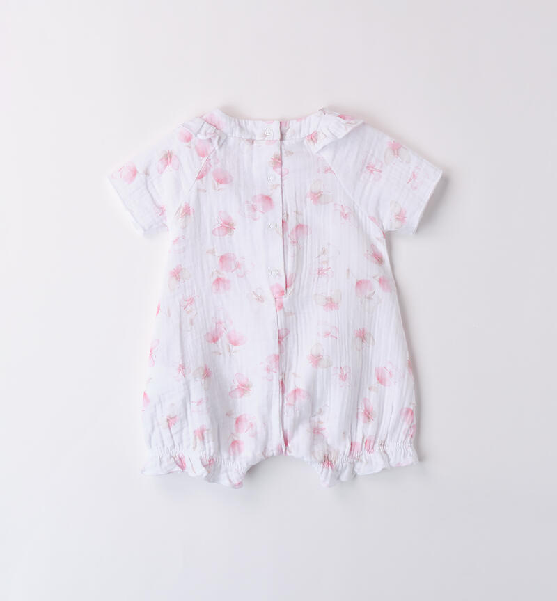 Minibanda baby girl romper BIANCO-ROSA-6BFH