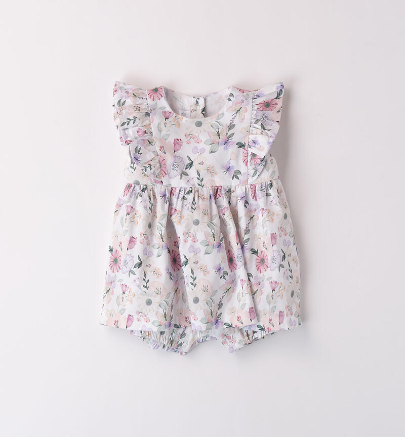 Romper for baby girls  BIANCO-ROSA-6AAU