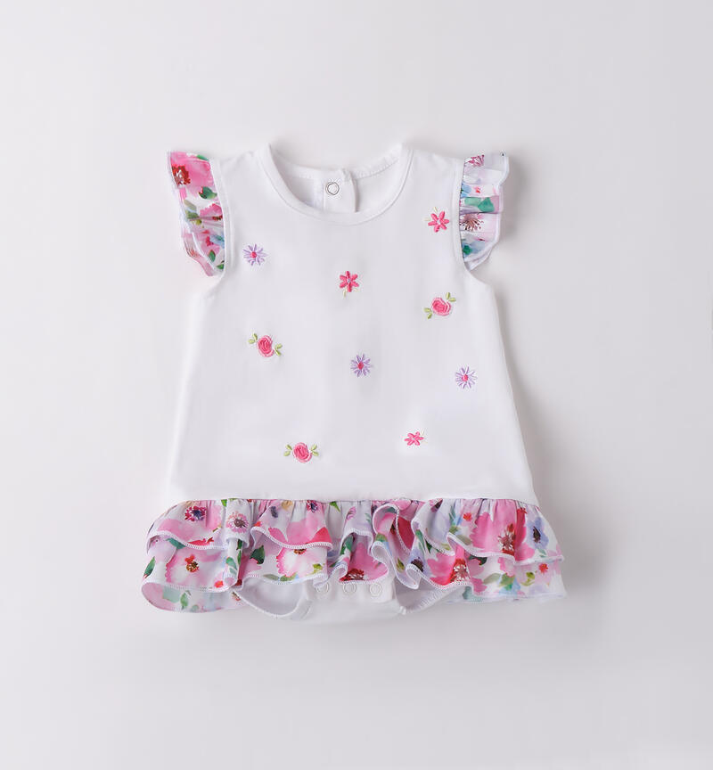 Minibanda baby girl romper BIANCO-0113