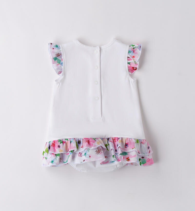 Minibanda baby girl romper BIANCO-0113