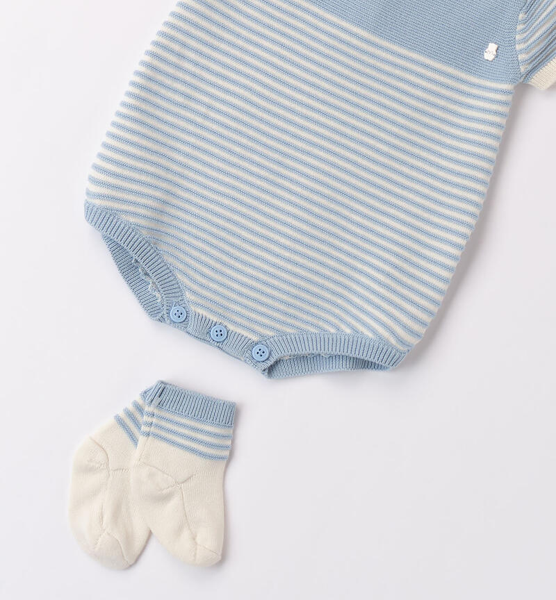 Baby boys' romper in tricot AZZURRO-3862