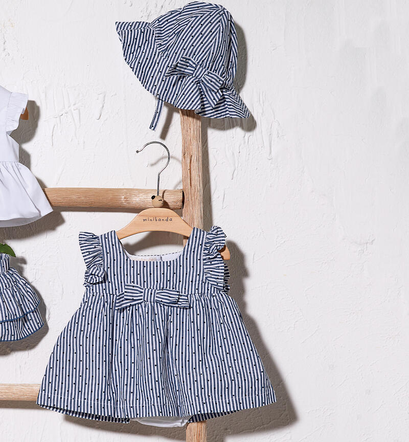 Baby girls' romper with hat DENIM-MULTICOLOR-6ABD