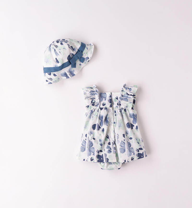 Minibanda romper for baby girl BIANCO-AZZURRO-6BFN