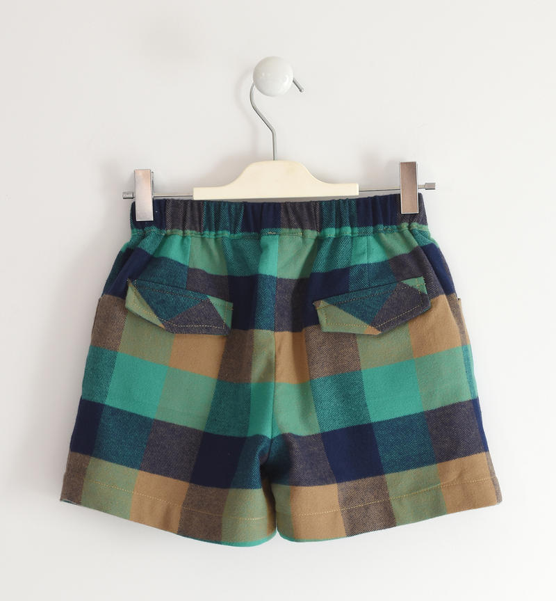 Pantaloncino check 100% cotone per ragazza da 8 a 16 anni Sarabanda VERDE-4646