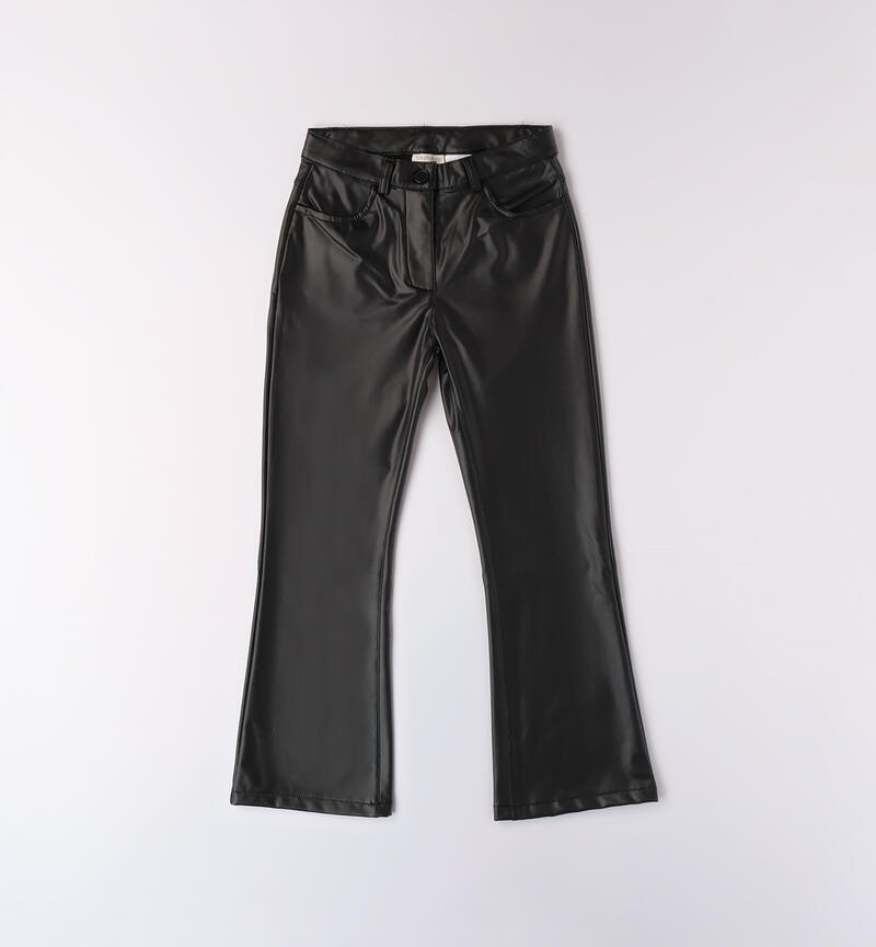 Pantalone a zampa ragazza NERO-0658