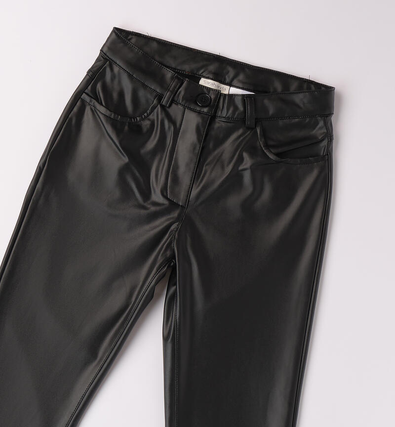 Pantalone a zampa ragazza NERO-0658