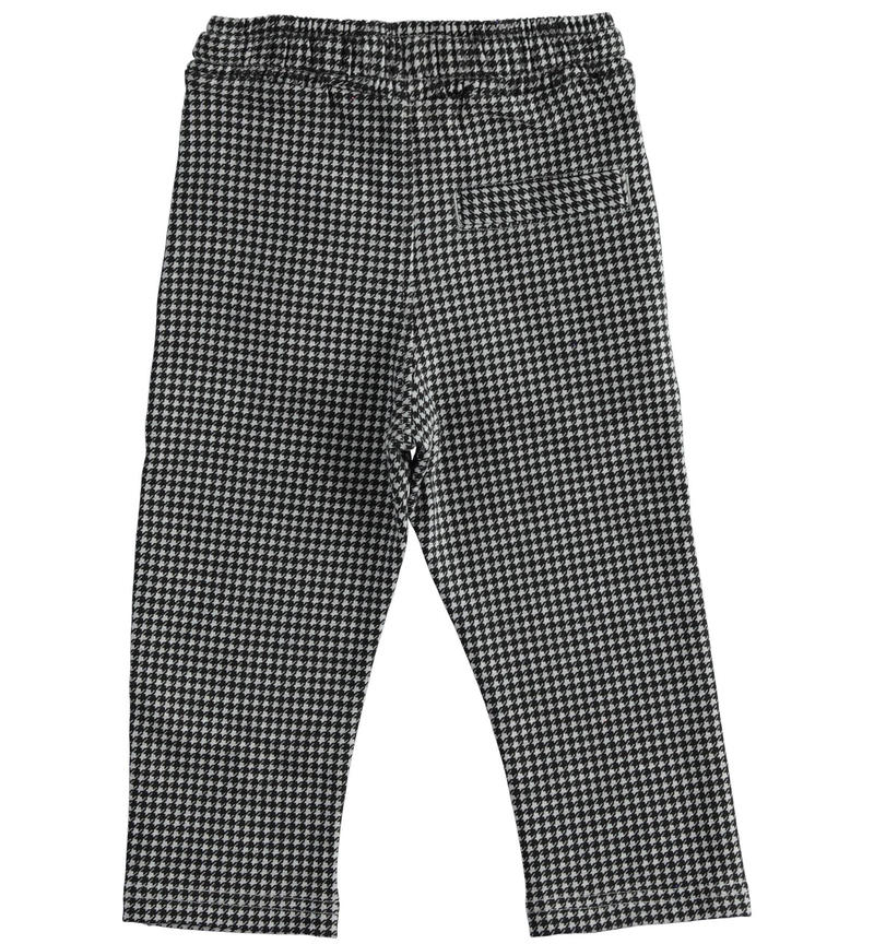 Pantalone bambino fantasia pied de poule da 9 mesi a 8 anni Sarabanda GRIGIO MELANGE-NERO-6UN8