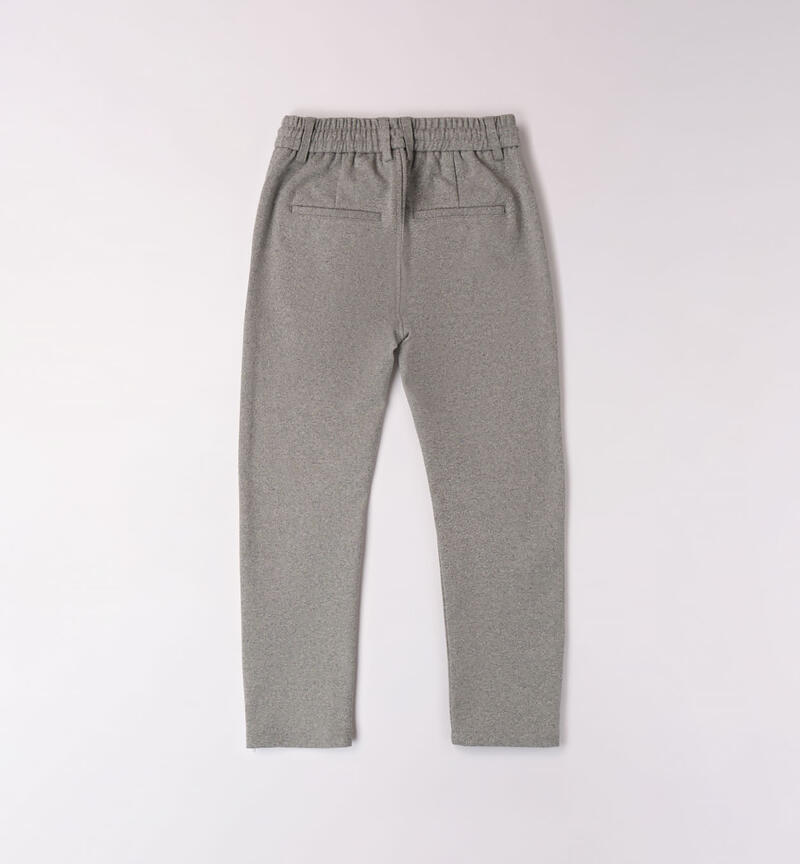 Sarabanda carrot trousers for boys from 8 to 16 years GRIGIO MELANGE-8992