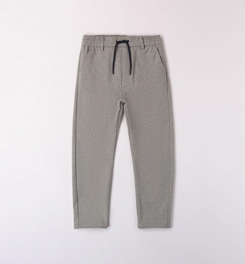 Sarabanda carrot trousers for boys from 8 to 16 years GRIGIO MELANGE-8992