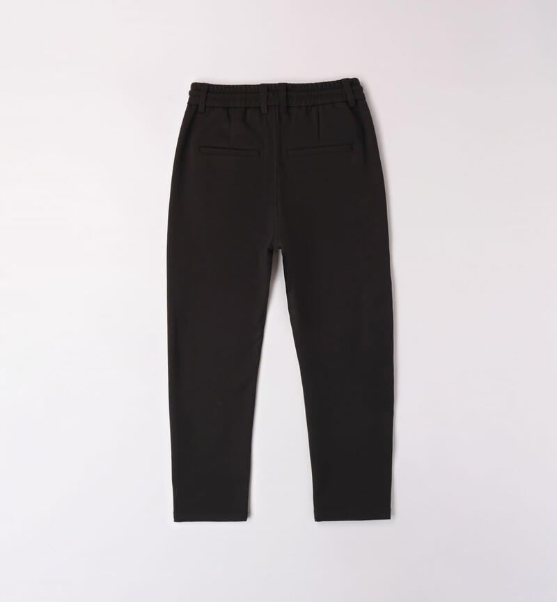 Sarabanda carrot trousers for boys from 8 to 16 years NERO-0658