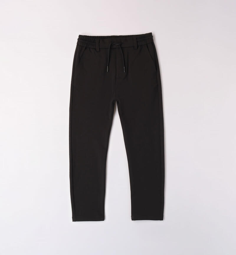 Sarabanda carrot trousers for boys from 8 to 16 years NERO-0658