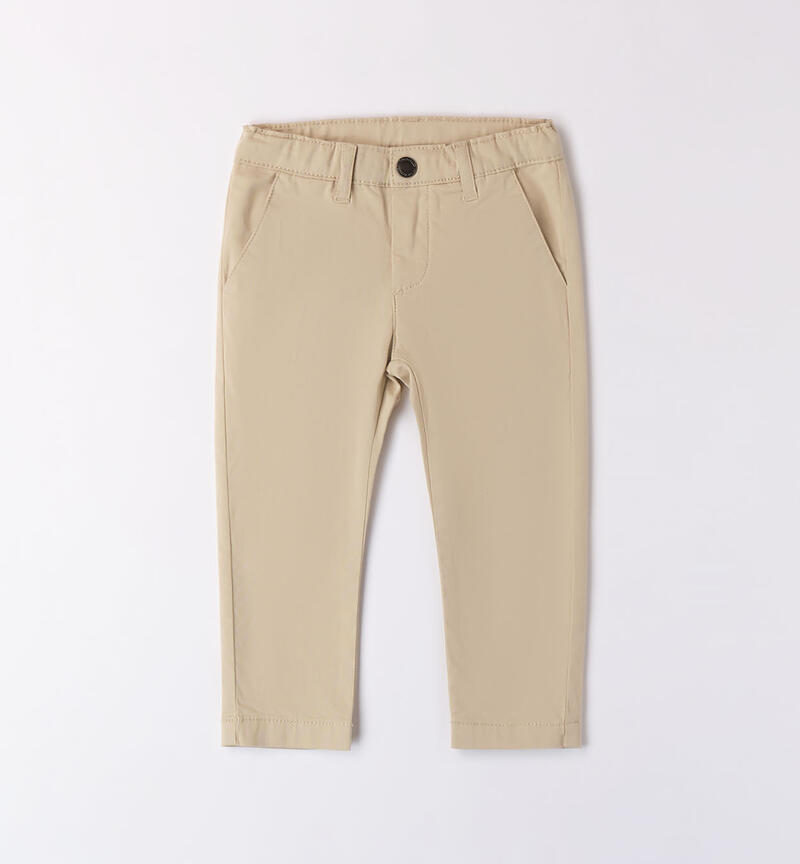 Boys' classic trousers  BEIGE-0435