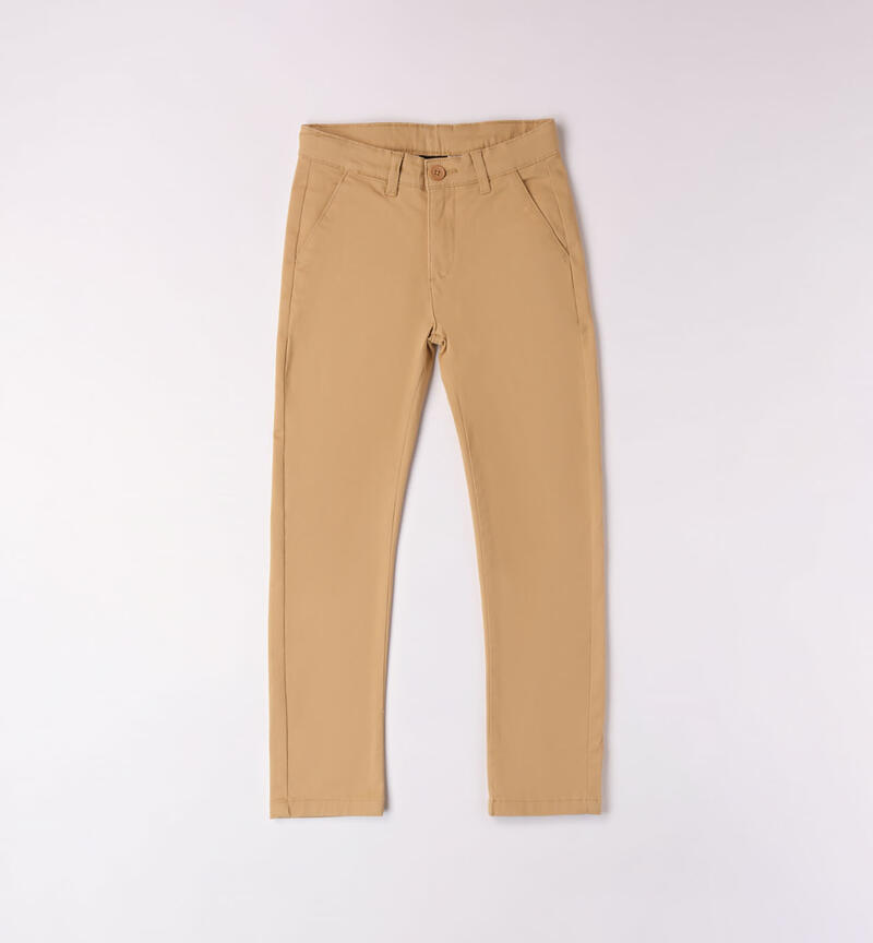 Sarabanda classic trousers for boys from 8 to 16 years BEIGE-1562