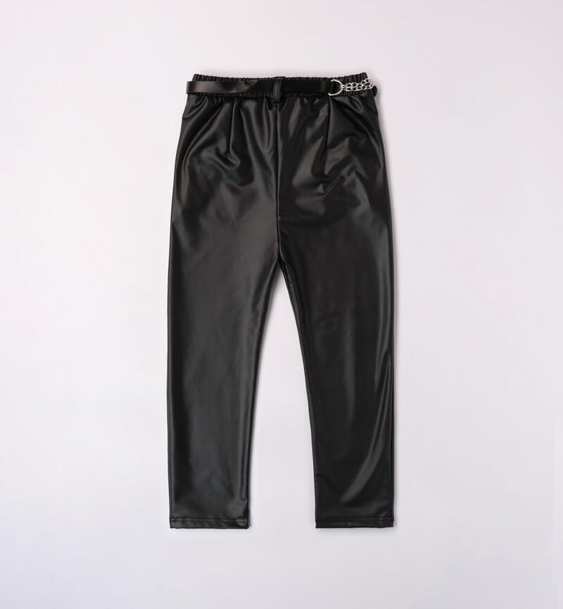 Pantalone con cintura per ragazza da 8 a 16 anni Sarabanda NERO-0658