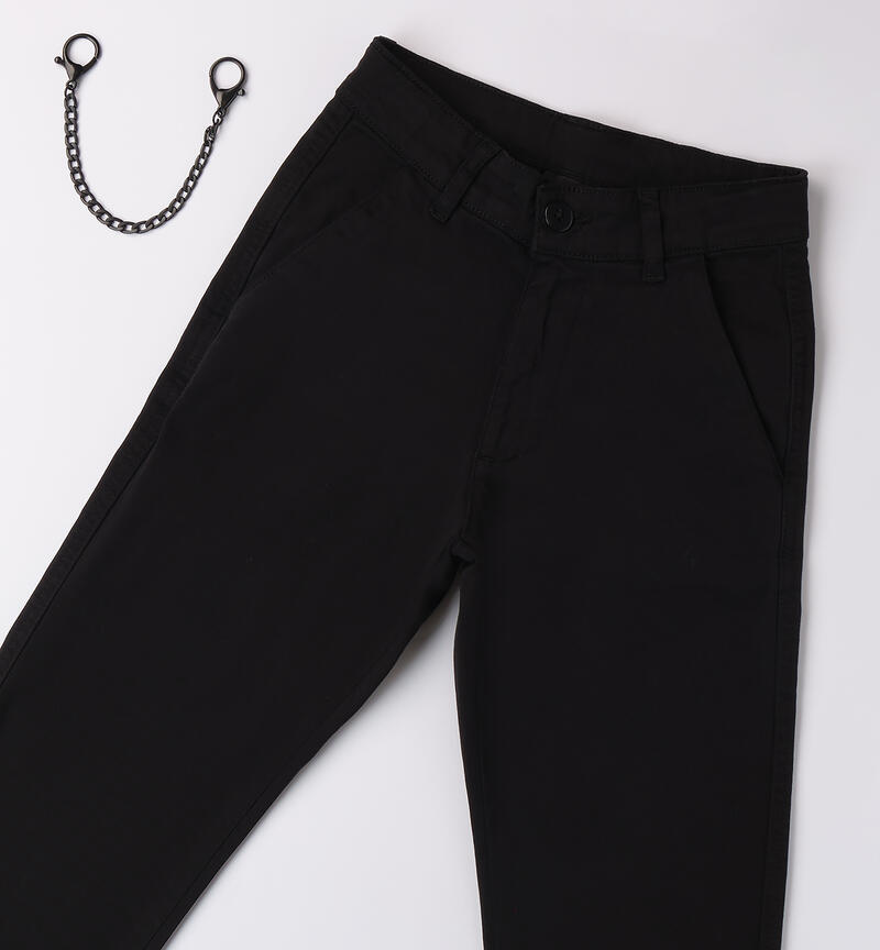 Pantalone con portachiavi per ragazzo NERO-0658