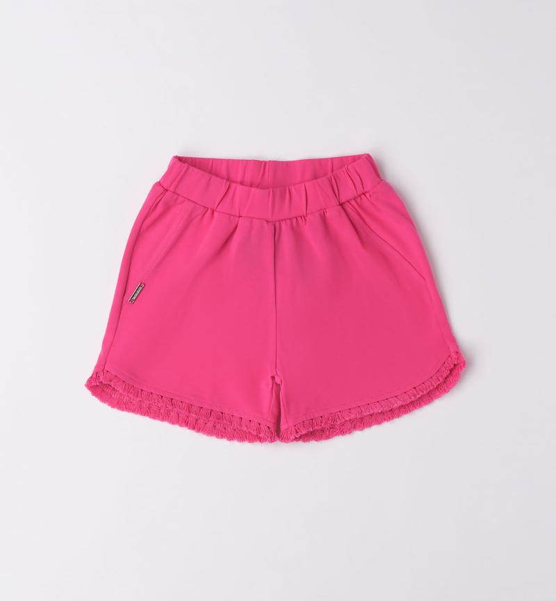 Pantalone corto cotone bambina da 9 mesi a 8 anni Sarabanda FUXIA-2437