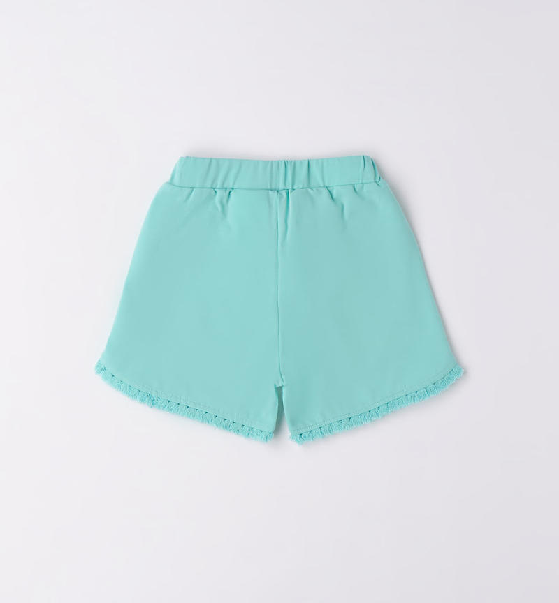 Pantalone corto cotone bambina da 9 mesi a 8 anni Sarabanda VERDE MENTA-4431