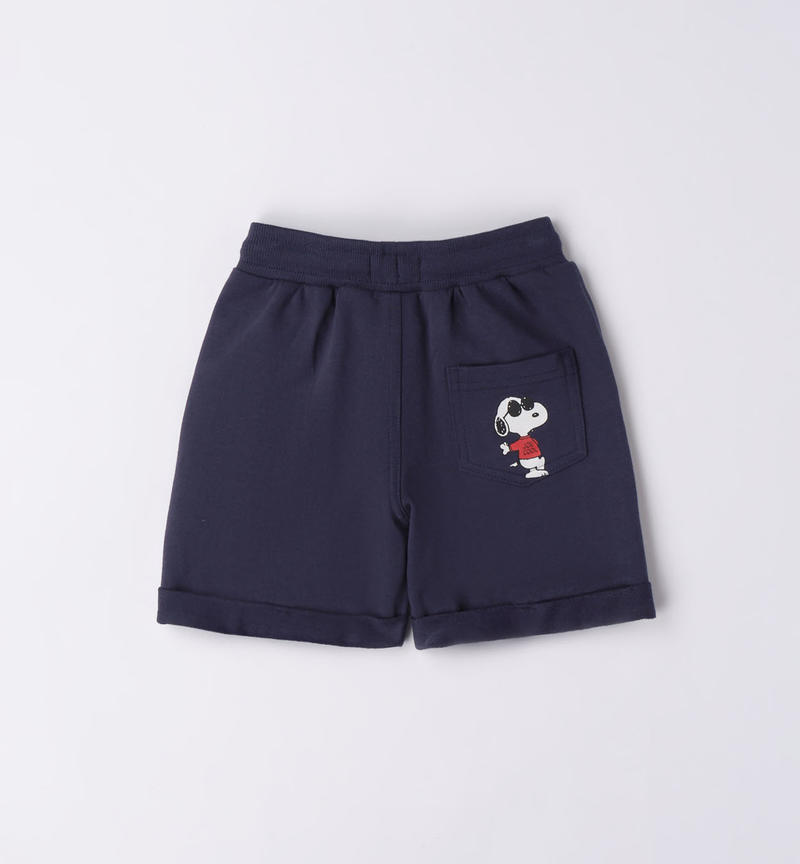 Pantalone corto Snoopy per bambino da 9 mesi a 8 anni Sarabanda NAVY-3854