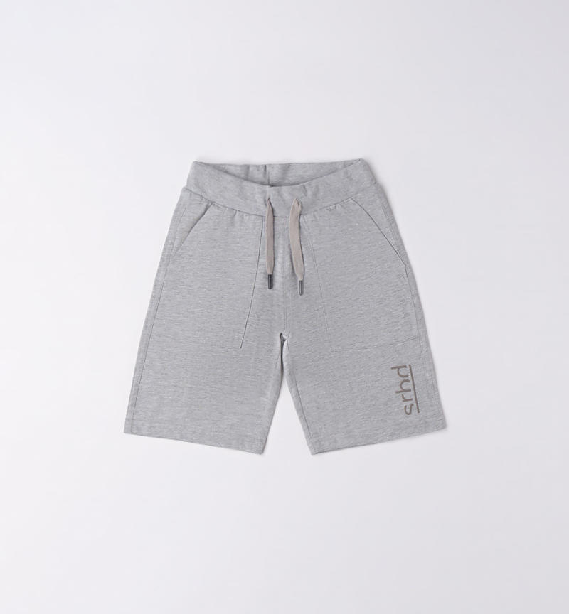 Pantalone corto sportivo ragazzo da 8 a 16 anni Sarabanda GRIGIO MELANGE-8992