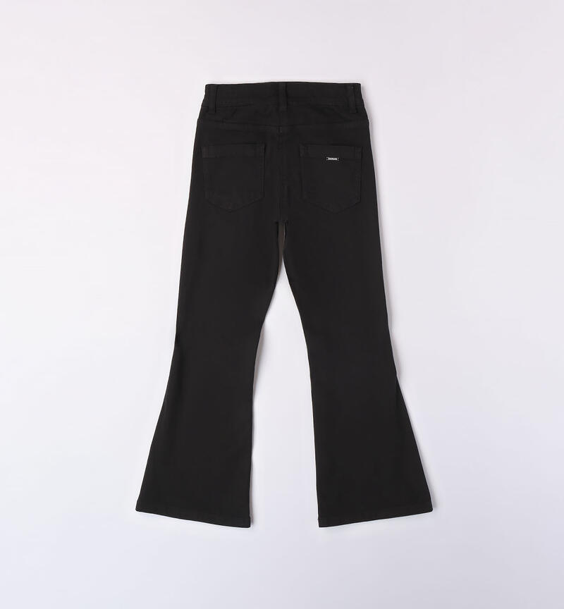 Sarabanda cotton trousers for girls from 8 to 16 years NERO-0658
