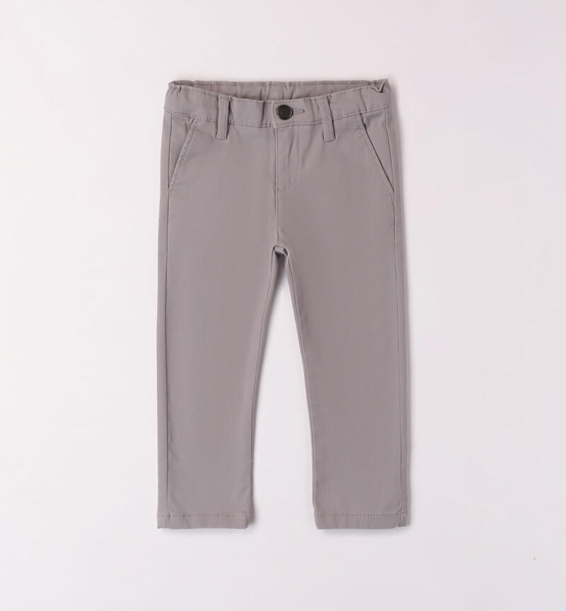 Sarabanda twill trousers for boys from 9 months to 8 years GRIGIO-3892