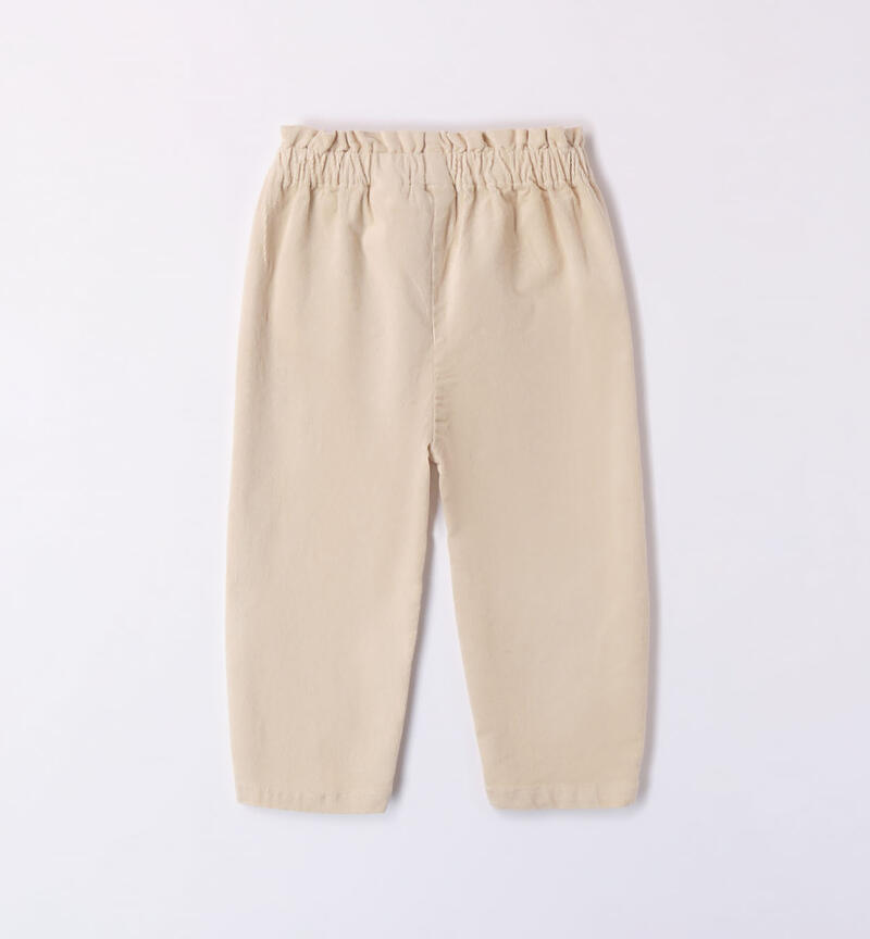 Pantalone in velluto bambina da 9 mesi a 8 anni Sarabanda BURRO-0215