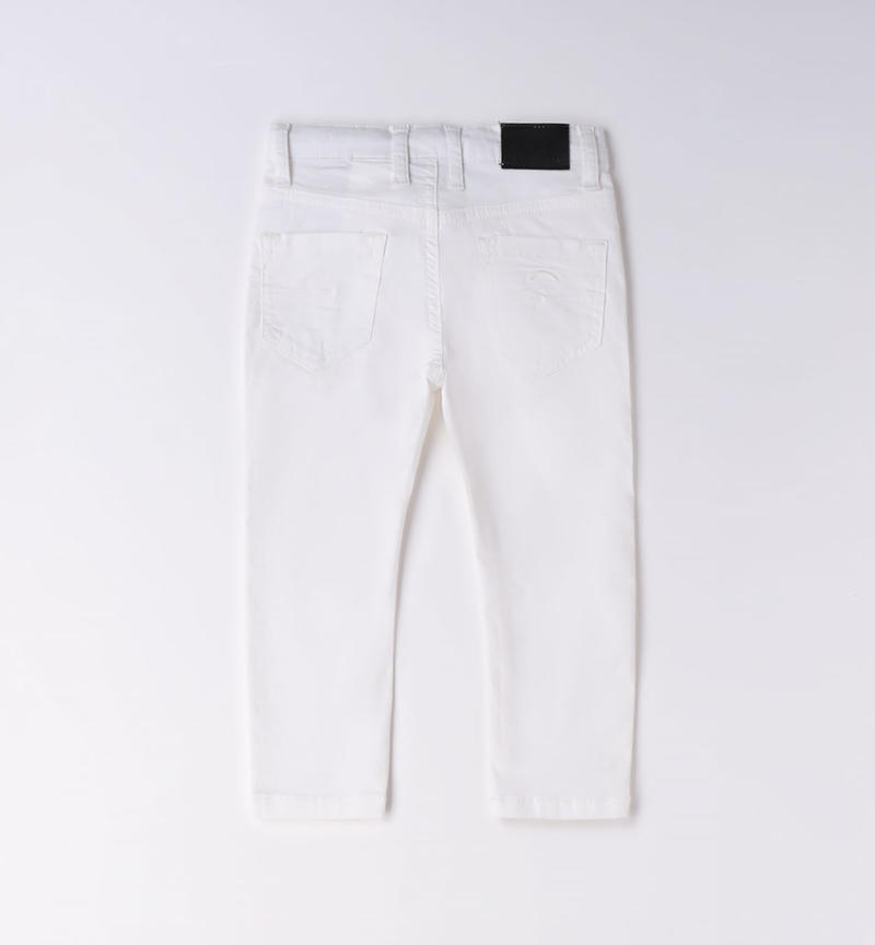 Pantalone lungo in cotone per bambino da 9 mesi a 8 anni Sarabanda BIANCO-0113