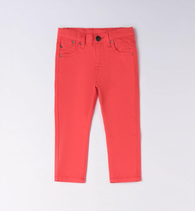 Pantalone lungo in cotone per bambino da 9 mesi a 8 anni Sarabanda ROSSO-2152