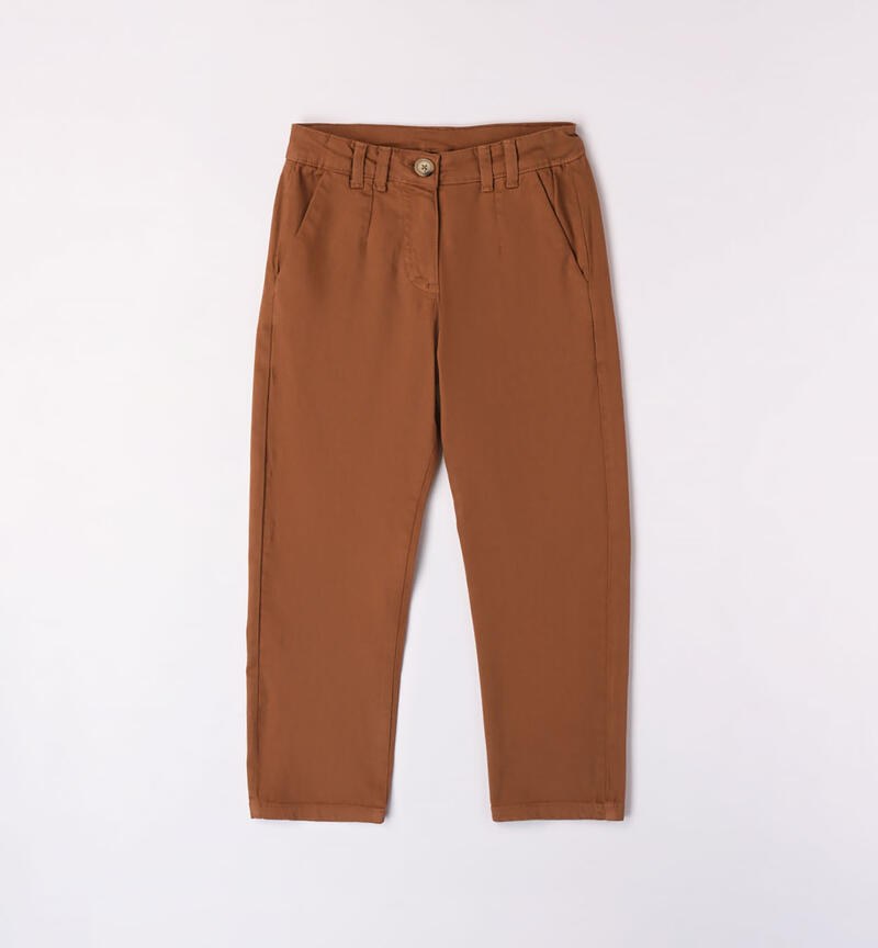 Pantalone marrone per ragazza da 8 a 16 anni Sarabanda MARRONE-1217