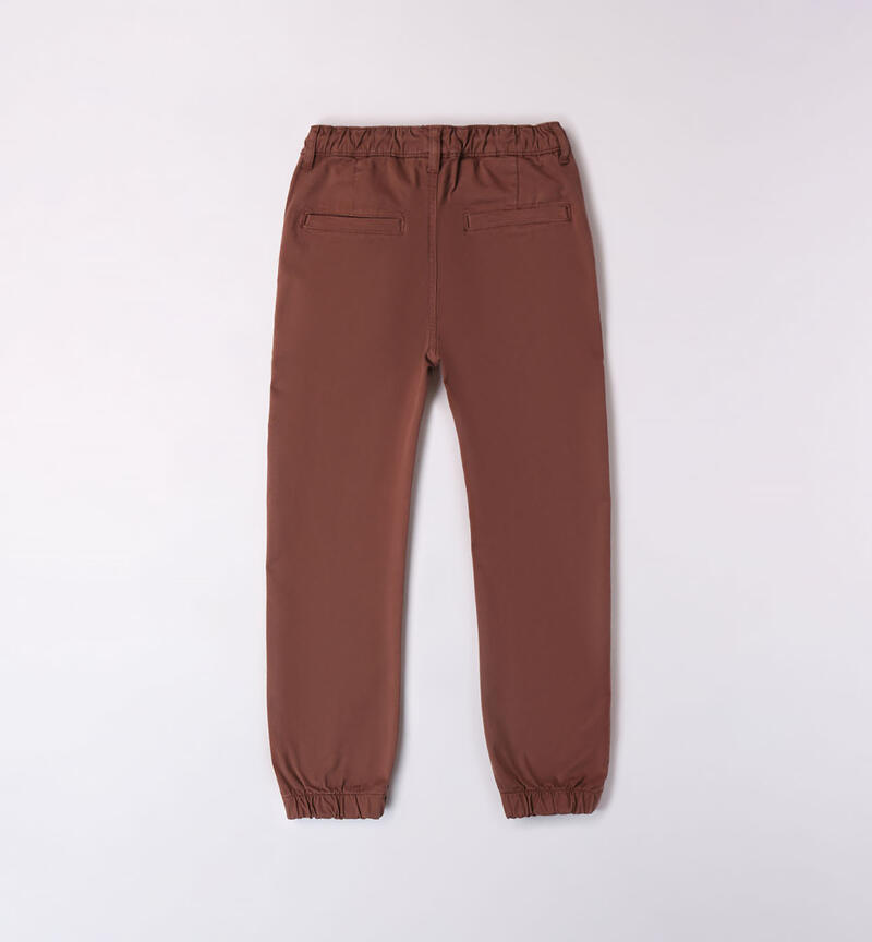 Sarabanda brown trousers for boys from 8 to 16 years MARRONE-0825