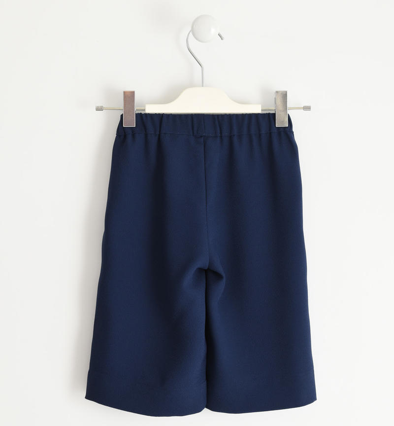 Palazzo model trousers in crepe for girl from 6 months to 7 years Sarabanda NAVY-3854