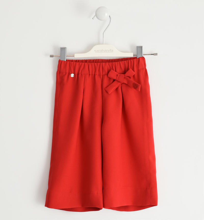 Palazzo model trousers in crepe for girl from 6 months to 7 years Sarabanda ROSSO-2256