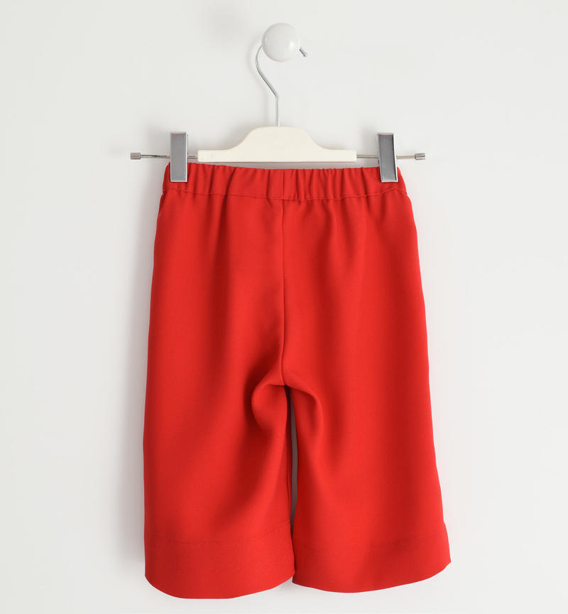 Palazzo model trousers in crepe for girl from 6 months to 7 years Sarabanda ROSSO-2256