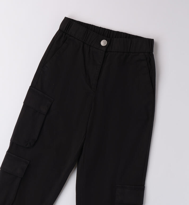 Cargo pants for girls NERO-0658