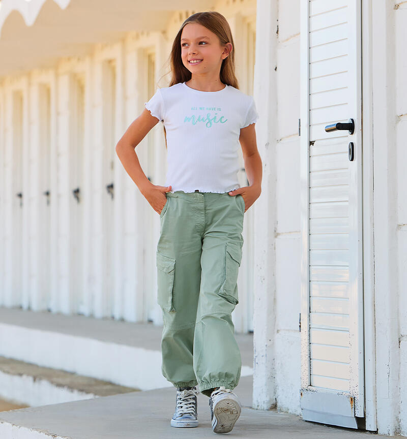 Pantalone per ragazza VERDE MILITARE-4232