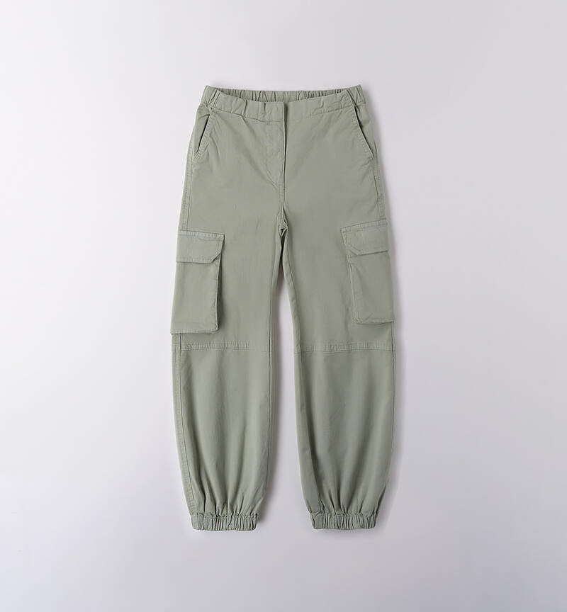 Pantalone per ragazza VERDE MILITARE-4232