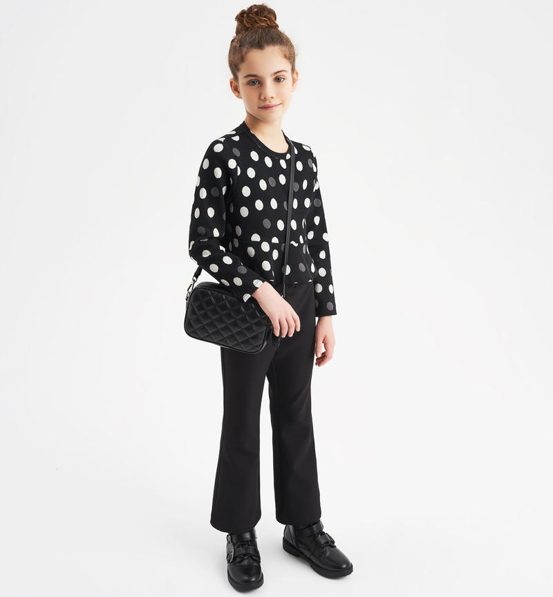 Pantalone ragazza con cintura da 8 a 16 anni Sarabanda NERO-0658