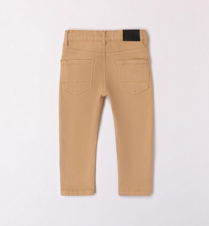 Sarabanda slim fit trousers for boys from 9 months to 8 years BEIGE-0134