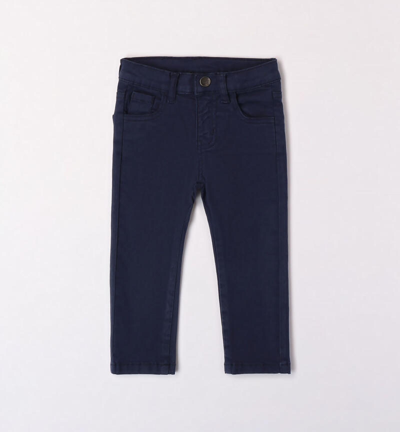 Sarabanda slim fit trousers for boys from 9 months to 8 years NAVY-3854
