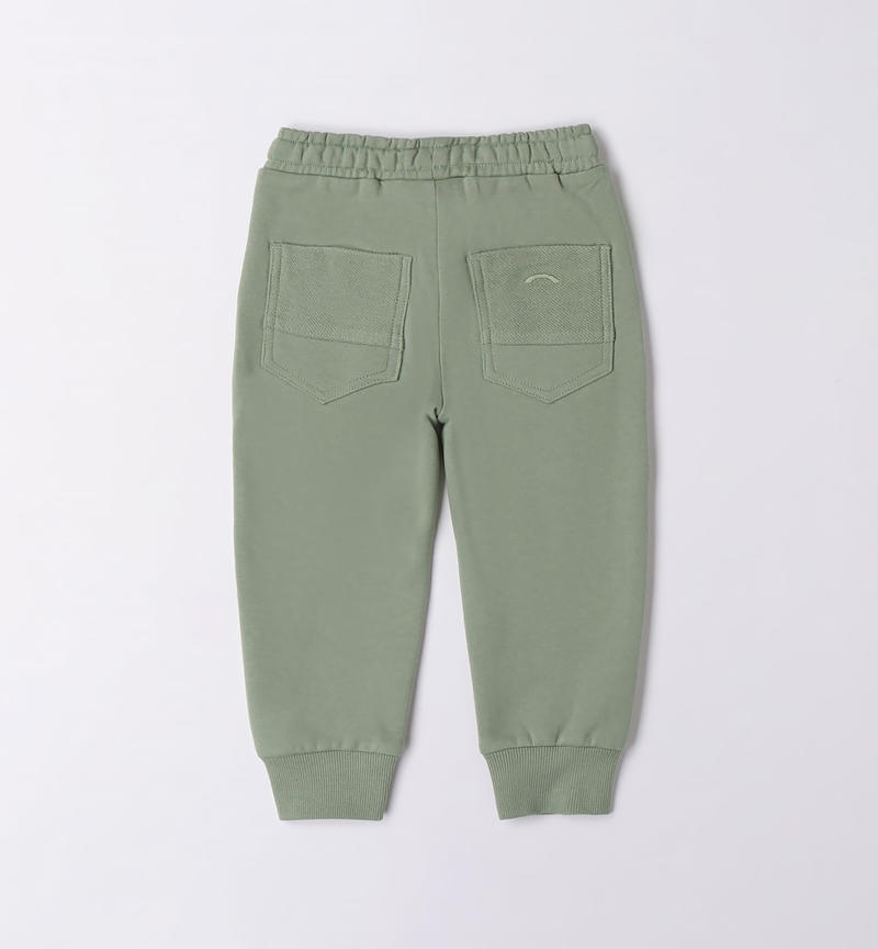 Pantalone sportivo bambino 100% cotone da 9 mesi a 8 anni Sarabanda VERDE SALVIA-4715