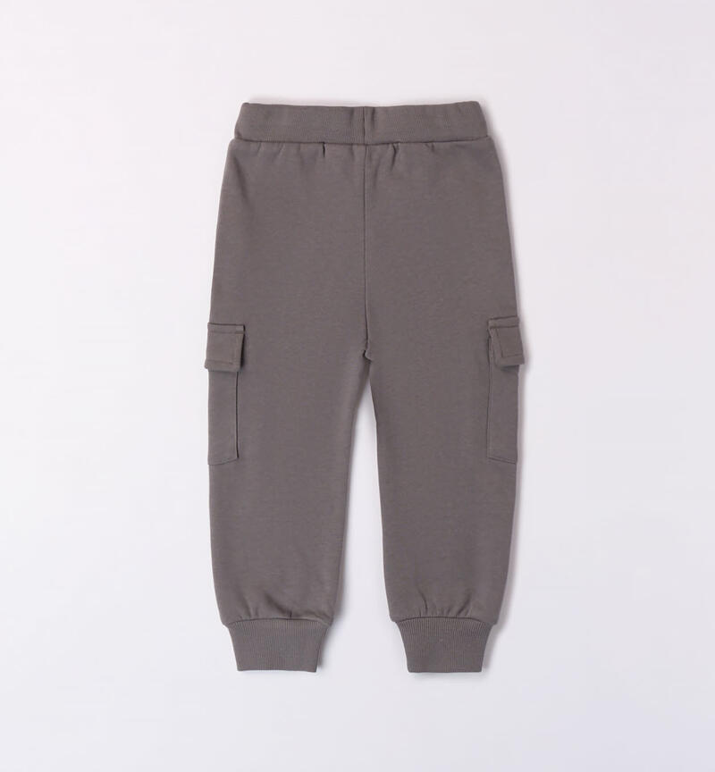 Pantalone tuta con tasconi per bambino da 9 mesi a 8 anni Sarabanda GRIGIO SCURO-0564