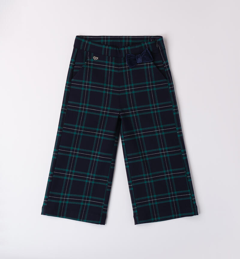 Plaid pants for girls NAVY-3854